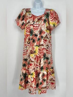 Vintage KY’S International Fashion Hawaiian Scenic Muumuu Dress L